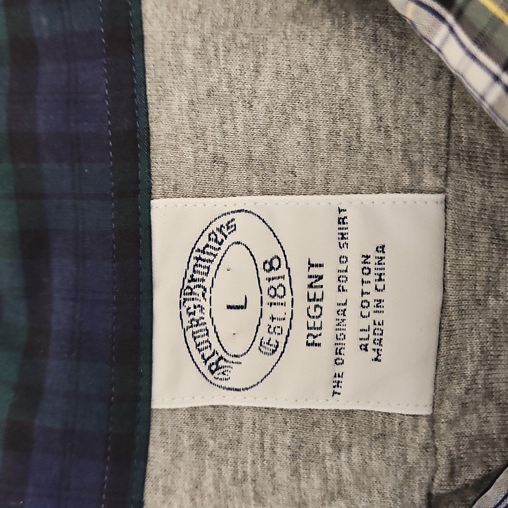 Brooks Brothers Regent Plaid Button Down Shirt Men Large Blue White Green Cotton - Picture 2 of 5